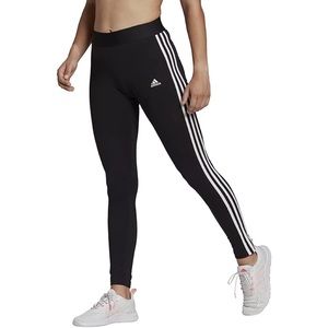 ADIDAS LOUNGEWEAR ESSENTIALS 3-STRIPES BLACK/WHITE LEGGINGS - SIZE MEDIUM